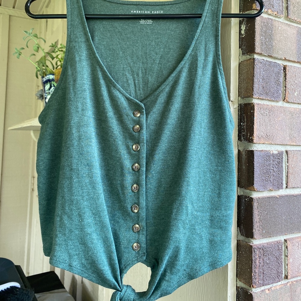 Green American Eagle Outfitters Small Cute Tank Top